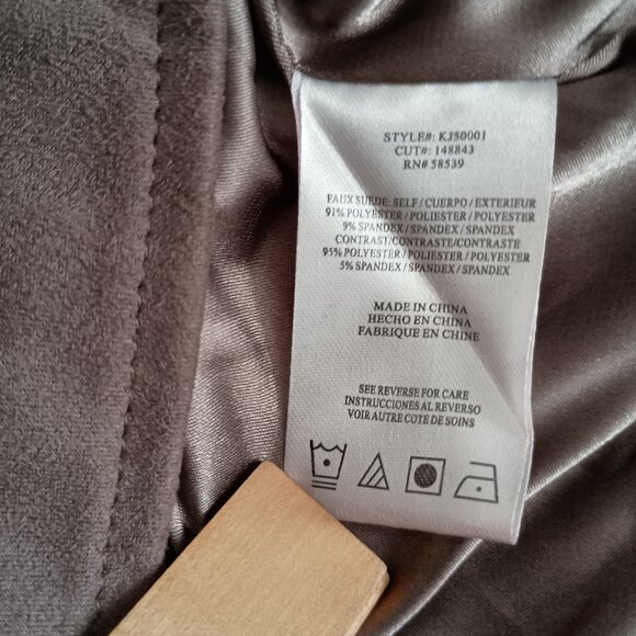 Kut from the Kloth Tan Faux Suede Quilted Panel Moto Jacket Women’s Size Medium - Picture 9 of 16